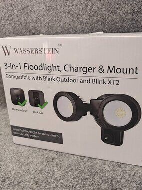 Wasserstein 3‑in‑1 Floodlight Charger Mount for Blink Outdoor XT2 NEW